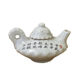 Chinese White Porcelain Flower Bird Graphic Teapot Shape Display ws2681S