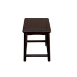 Chinese Oriental Brown Wood Ming Style Square Shape Stool Table cs7576S