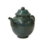 Chinese Teal Blue Glaze Yixing Zisha Clay Teapot Display Art ws2588S