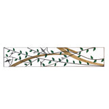 Long Rectangular Metal Green Leaves Pattern Wall Panel Frame Art cs7289S