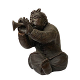 Chinese Distressed Brown Rough Marks Ceramic Clay Man Art Figure ws2473S