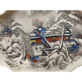 Chinese Off White Porcelain Snow Scene Flower Shape Display Plate ws1823S