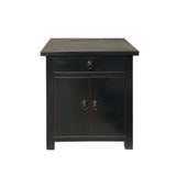 Chinese Black One Drawer Simple End Table Nightstand cs7426S