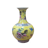 Chinese Handmade Yellow Base Multi-Color Foo Dogs Porcelain Vase ws2703S