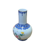 Chinese Oriental Off White Porcelain Birds Graphic Scenery Vase ws2721S