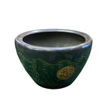 Chinese Dark Gray Black Ceramic Motif Pattern Accent Pot Planter ws2720S