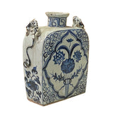 Vintage Chinese Blue White Porcelain Small Square Flat Vase ws2661S