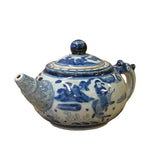 Chinese Blue White Porcelain People Graphic Teapot Shape Display ws2680S