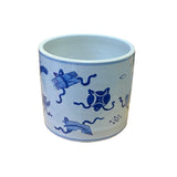 Chinese Blue & White Porcelain Treasure Scenery Brush Holder Pot ws2712S