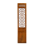 Chinese Brown Geometric Pattern Theme Wood Panel Floor Screen 4pcs cs7558S