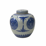 Hand-paint Artistic Phoenix Graphic Blue White Porcelain Ginger Jar ws1728S