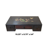 Flower Bird Inlay Brown Wood Rectangular Table Top Stand Display Easel ws1916S