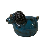 Handmade Navy Blue Ram Small Ceramic Animal Figure Display Art ws2741S