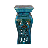 Ceramic Clay Green Square Tall Pedestal Table Flower Display Stand cs7056S