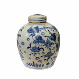 Chinese Oriental Small Blue White Birds Flowers Porcelain Ginger Jar ws1870S