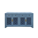 Asian Gray Shutter Doors Hardware Sideboard Credenza Console Cabinet cs7519S