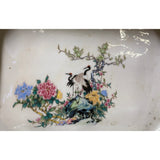 Chinese Off White Porcelain Flower Cranes Rectangular Display Plate ws1820S
