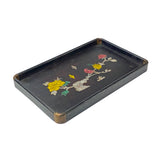 Chinese Rectangular Mother of Pearl Flower Birds Theme Wood Tray ws1877S