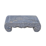 Chinese Distressed Gray Stone Rectangular Scroll Stand cs7089S