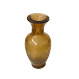Light Smoky Quartz Crackle Pattern Peking Glass Accent Vase ws2577S