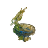 Crystal Glass Liuli Pate-de-verre Green Tree Stem Pipa Display Figure ws2132S