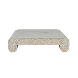 Chinese Off White Gray Marble Stone Rectangular Stand Table cs7088S