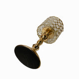 Round Clear Beads Chandelier Look Golden Metal Table Top Candle Holder ws1512S