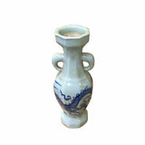 Chinese Blue White Porcelain Dragon Octagonal Round Shape Small Vase ws1630S