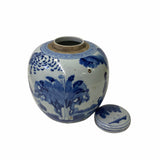 Oriental Hand-paint People Scenery Graphic Blue White Porcelain Ginger Jar ws1706S
