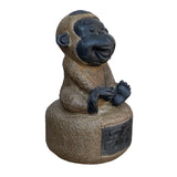 Black Gray Brown Two Colors Stone Monkey Ape Figure cs7127S