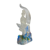 Crystal Glass Liuli Pate-de-Verre Moon Face Kwan Yin Bodhisattva Statue ws1817S