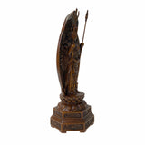 Chinese Brown Guan Yin Tara Bodhisattva Avalokitesvara Wood Statue ws1741S