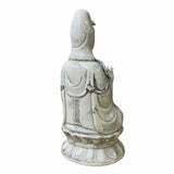 Small Vintage Finish Off White Ivory Color Porcelain Kwan Yin Statue ws1574S