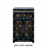 Chinese Black Golden Flowers Side Cabinet End Table Nightstand cs7081S