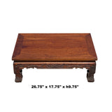Brown Rosewood Oriental Scroll Carving Rectangular Display Table Stand ws2109S