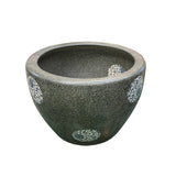 Chinese Gray Stone Pattern Ceramic Blue White Accent Pot Planter cs7551S