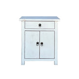Chinese Distressed Off White Simple End Table Nightstand cs7447S