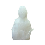 Chinese Off White Stone Standing Kwan Yin Bodhisattva Statue ws2619S