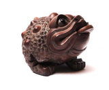 hand carved wood money frog