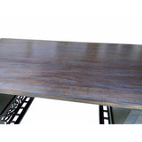 Chinese Dark Brown Panel Carving Wood Editor Office Writing Desk Table cs6960S