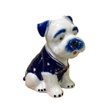 White Blue Color Glaze Ceramic Puppy Dog Deco Figure ws2743S