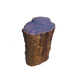 Raw Wood Rough Grain Finish Irregular Shape Short Stool Table cs7537S