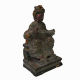 Vintage Chinese Wooden Carved Home Guardian Deity Figure ws1854S