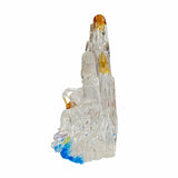 Crystal Glass Liuli Pate-de-Verre White Clear Kwan Yin Bodhisattva Statue ws1808S