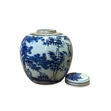 Chinese Hand-paint Seasons Flowers Blue White Porcelain Ginger Jar ws2816S