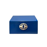 Oriental Round Hardware Royal Blue Rectangular Container Box Large ws2888BS