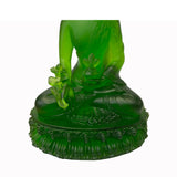 Crystal Glass Pate-de-Verre Green Gautama Amitabha Shakyamuni Statue ws2117S