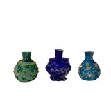 3 x Distressed Look Color Glass Small Bottle Vase Display ws2468S