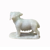 Chinese White Jade Color Stone Puppy Dog Display Figure ws2389S