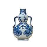 Chinese Blue White Porcelain Small Dragons Theme Vase Display ws2919S